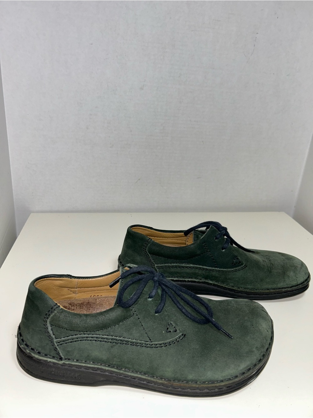 Birkenstock Memphis Green Nubuck Lace-Up Casual Comfort Oxford Shoe
